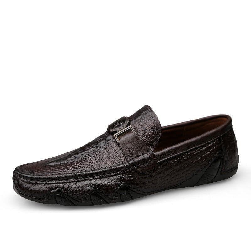 Men's Leather Casual Loafers – Breathable Octopus Peas Shoes with Rubber Sole by LUXE AHMAR – Available at LUXE AHMAR