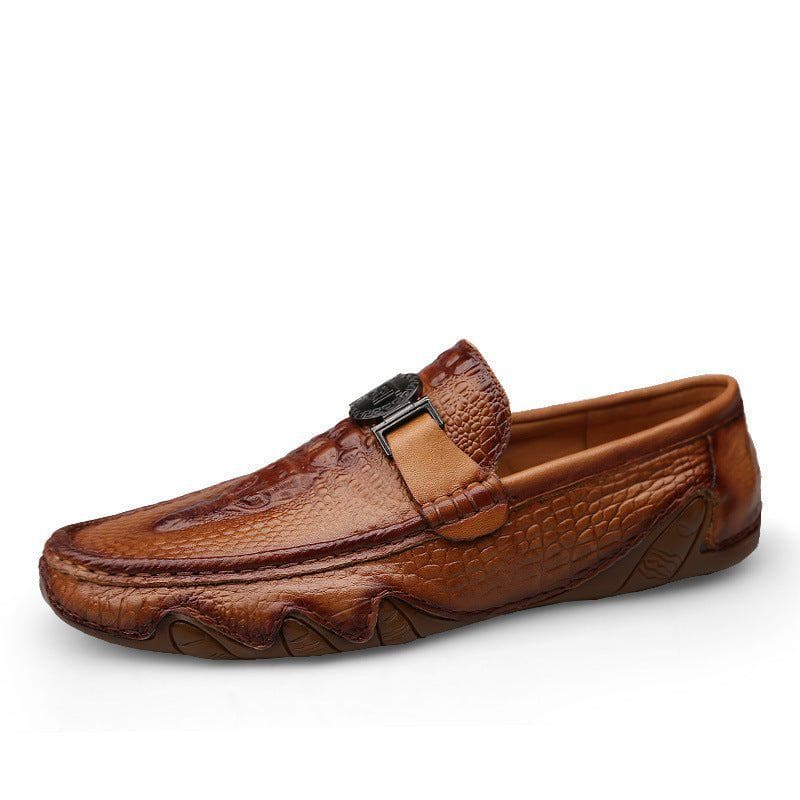 Men's Leather Casual Loafers – Breathable Octopus Peas Shoes with Rubber Sole by LUXE AHMAR – Available at LUXE AHMAR