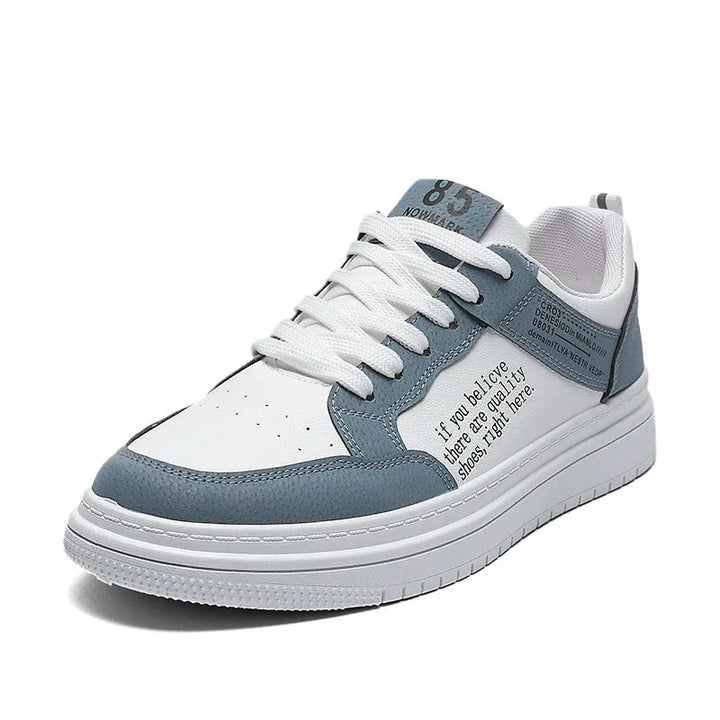 Men's Lightweight Leather Casual Sneakers – Breathable Lace - Up Skate Shoes with Thick Sole for Walking and Outdoor Use by Luxe Ahmar – Available at LUXE AHMAR