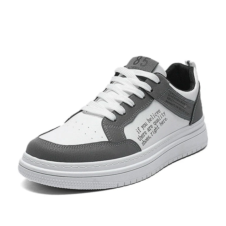 Men's Lightweight Leather Casual Sneakers – Breathable Lace - Up Skate Shoes with Thick Sole for Walking and Outdoor Use by Luxe Ahmar – Available at LUXE AHMAR