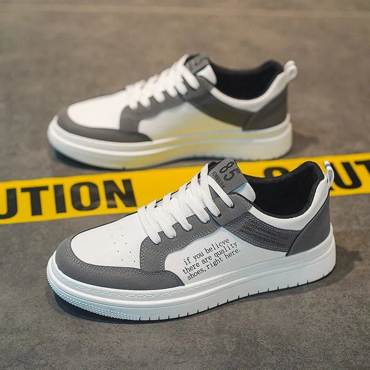 Men's Lightweight Leather Casual Sneakers – Breathable Lace - Up Skate Shoes with Thick Sole for Walking and Outdoor Use by Luxe Ahmar – Available at LUXE AHMAR