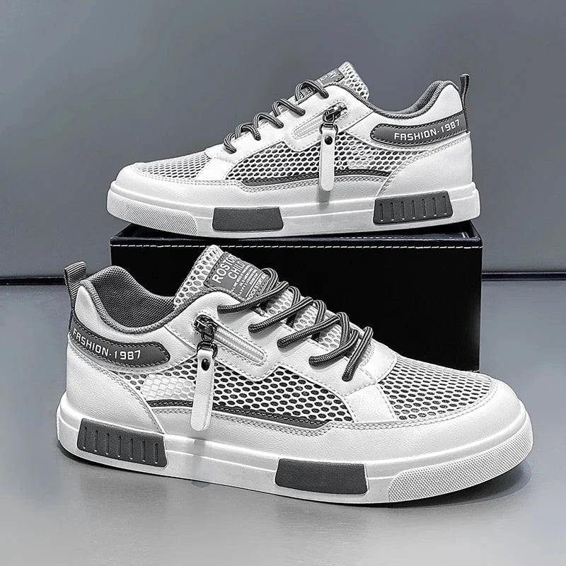 Men's Lightweight Mesh Skateboard Sneakers – Breathable Non - Slip Low - Top Trainers for Summer Sports and Casual Wear by Luxe Ahmar – Available at LUXE AHMAR