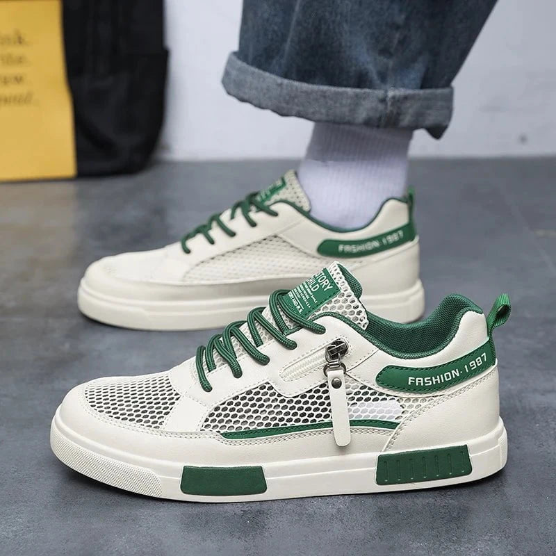 Men's Lightweight Mesh Skateboard Sneakers – Breathable Non - Slip Low - Top Trainers for Summer Sports and Casual Wear by Luxe Ahmar – Available at LUXE AHMAR