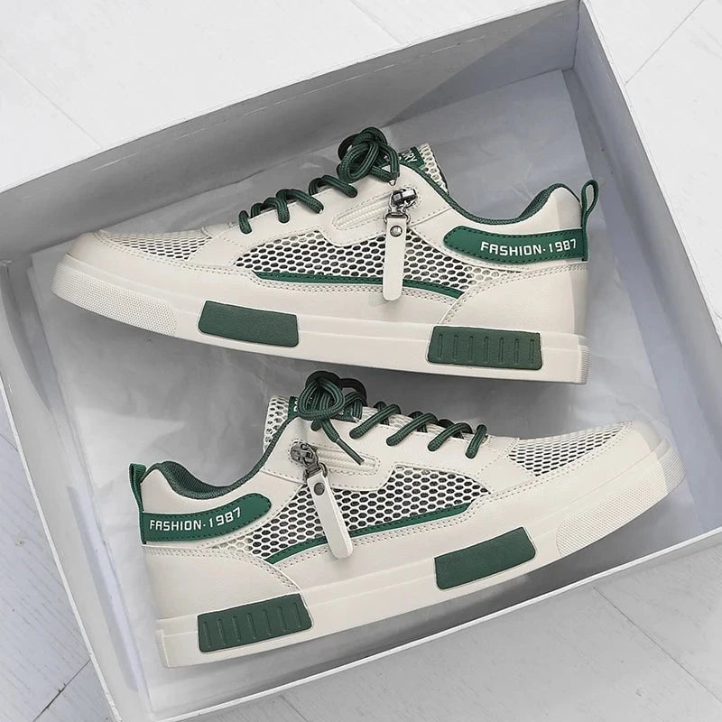 Men's Lightweight Mesh Skateboard Sneakers – Breathable Non - Slip Low - Top Trainers for Summer Sports and Casual Wear by Luxe Ahmar – Available at LUXE AHMAR