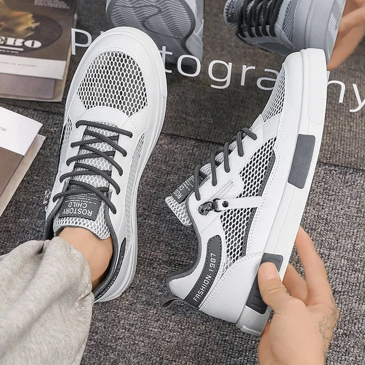 Men's Lightweight Mesh Skateboard Sneakers – Breathable Non - Slip Low - Top Trainers for Summer Sports and Casual Wear by Luxe Ahmar – Available at LUXE AHMAR
