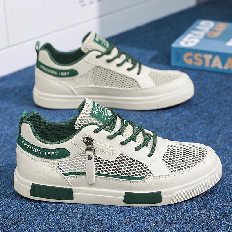 Men's Lightweight Mesh Skateboard Sneakers – Breathable Non - Slip Low - Top Trainers for Summer Sports and Casual Wear by Luxe Ahmar – Available at LUXE AHMAR