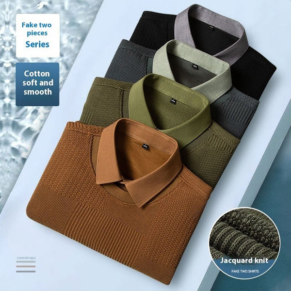 Men's Long Sleeve Fake Two Pieces Shirts by LUXE AHMAR – Available at LUXE AHMAR