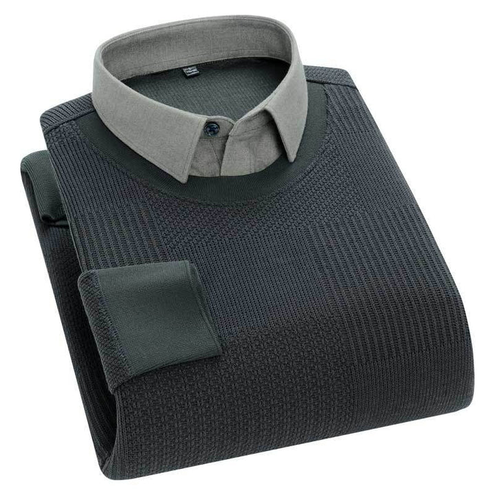 Men's Long Sleeve Fake Two Pieces Shirts by LUXE AHMAR – Available at LUXE AHMAR