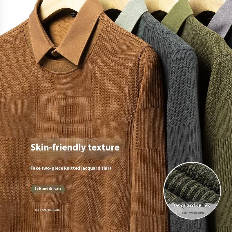 Men's Long Sleeve Fake Two Pieces Shirts by LUXE AHMAR – Available at LUXE AHMAR