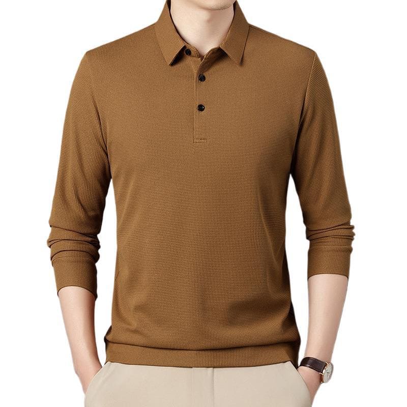 Men's Long Sleeve T-Shirt – Business Casual Pullover in Solid Colors by LUXE AHMAR – Available at LUXE AHMAR