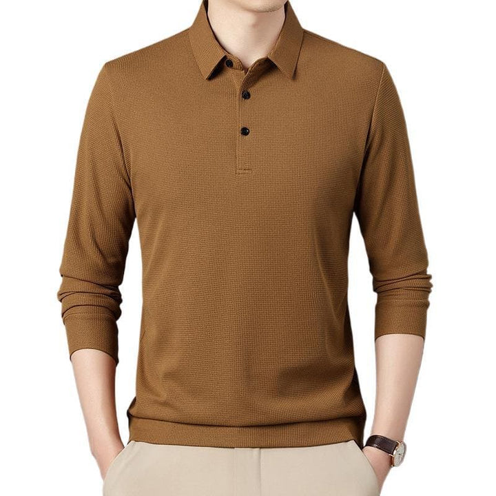 Men's Long Sleeve T-Shirt – Business Casual Pullover in Solid Colors by LUXE AHMAR – Available at LUXE AHMAR