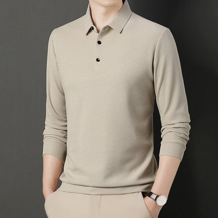 Men's Long Sleeve T-Shirt – Business Casual Pullover in Solid Colors by LUXE AHMAR – Available at LUXE AHMAR