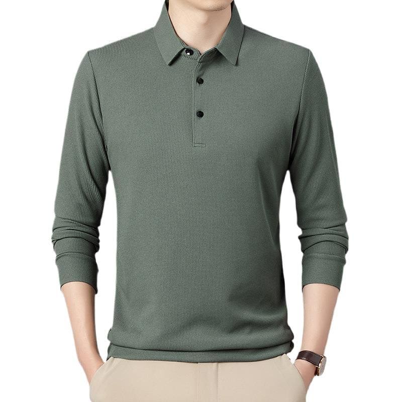 Men's Long Sleeve T-Shirt – Business Casual Pullover in Solid Colors by LUXE AHMAR – Available at LUXE AHMAR