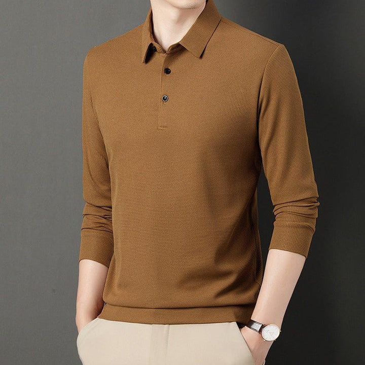 Men's Long Sleeve T-Shirt – Business Casual Pullover in Solid Colors by LUXE AHMAR – Available at LUXE AHMAR