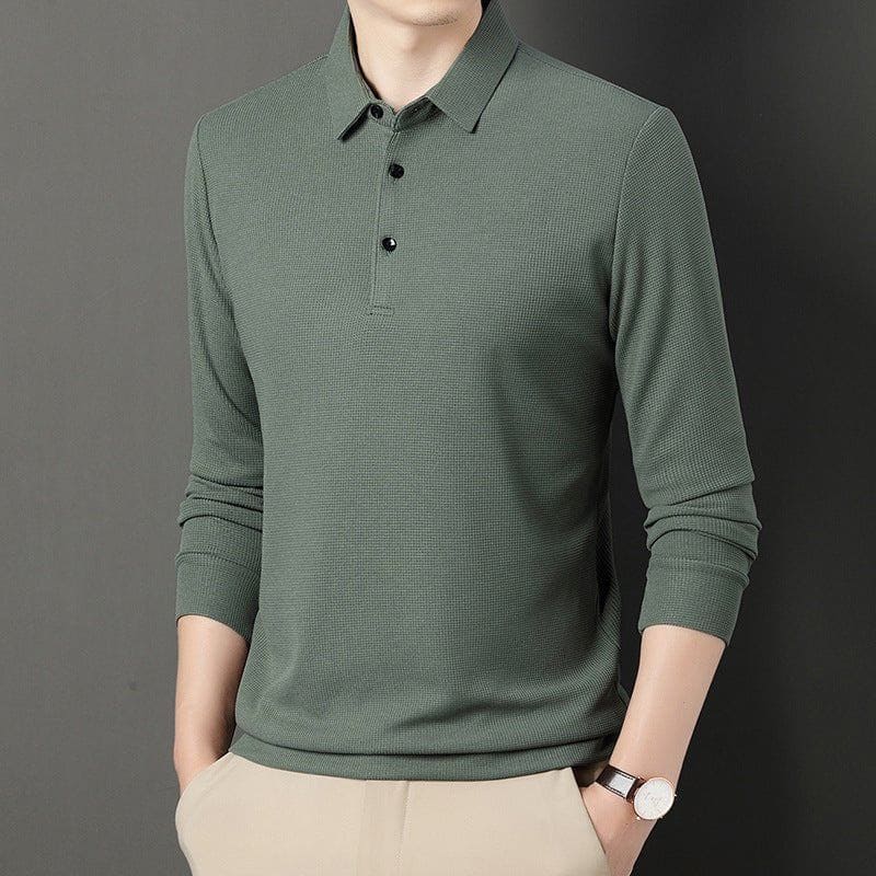 Men's Long Sleeve T-Shirt – Business Casual Pullover in Solid Colors by LUXE AHMAR – Available at LUXE AHMAR