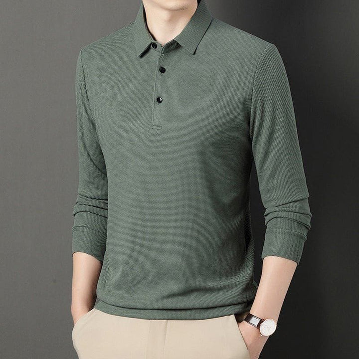Men's Long Sleeve T-Shirt – Business Casual Pullover in Solid Colors by LUXE AHMAR – Available at LUXE AHMAR