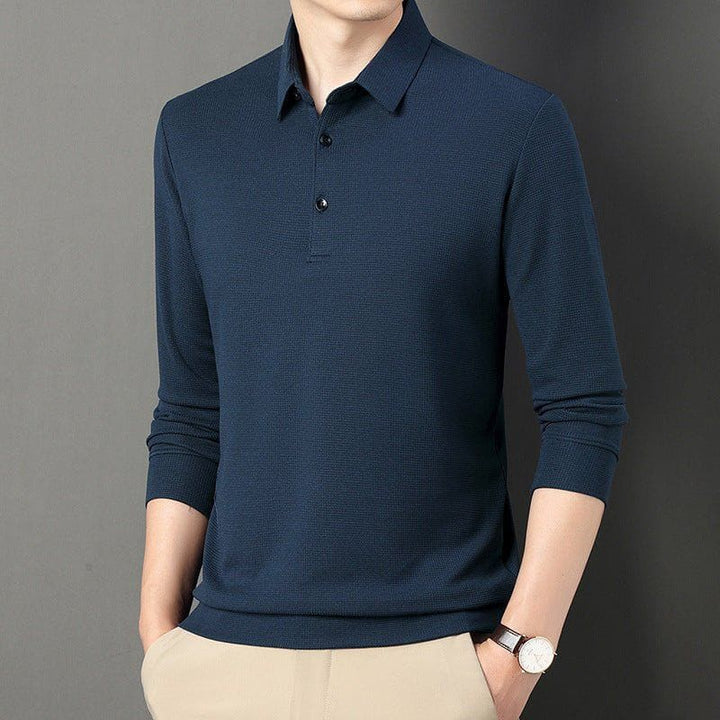 Men's Long Sleeve T-Shirt – Business Casual Pullover in Solid Colors by LUXE AHMAR – Available at LUXE AHMAR
