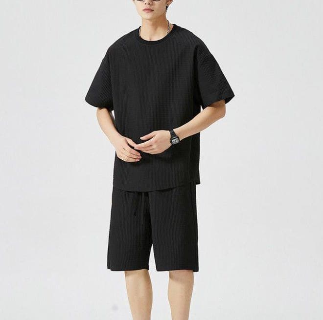 Men's Loose Fit Two - Piece Sports Set – Short Sleeve Shirt & Shorts by LUXE AHMAR – Available at LUXE AHMAR