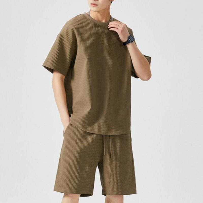Men's Loose Fit Two - Piece Sports Set – Short Sleeve Shirt & Shorts by LUXE AHMAR – Available at LUXE AHMAR