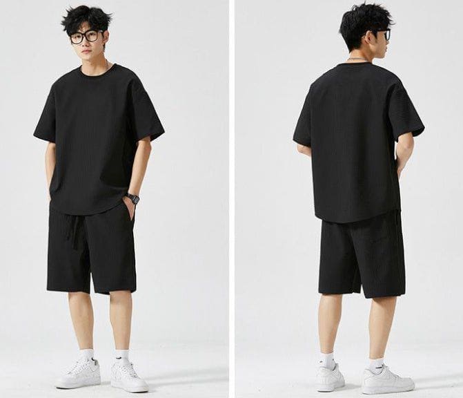 Men's Loose Fit Two - Piece Sports Set – Short Sleeve Shirt & Shorts by LUXE AHMAR – Available at LUXE AHMAR