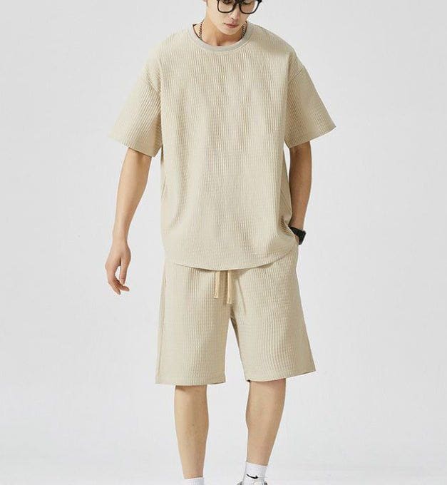 Men's Loose Fit Two - Piece Sports Set – Short Sleeve Shirt & Shorts by LUXE AHMAR – Available at LUXE AHMAR
