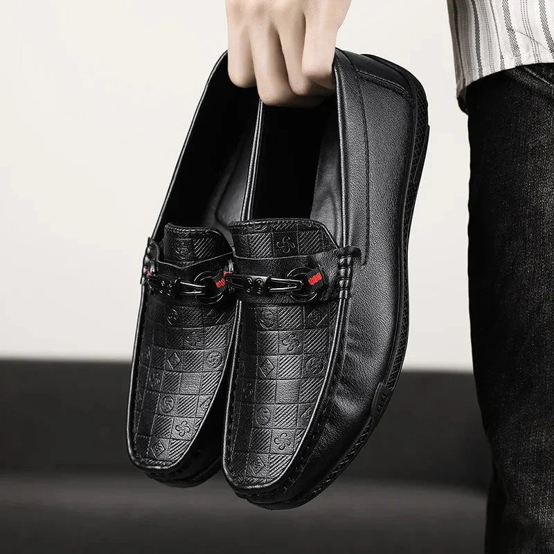 Men's Luxury Split Leather Loafers - Italian - Style Casual Slip - On Driving Shoes - Soft, Comfortable Formal Moccasins by Luxe Ahmar – Available at LUXE AHMAR