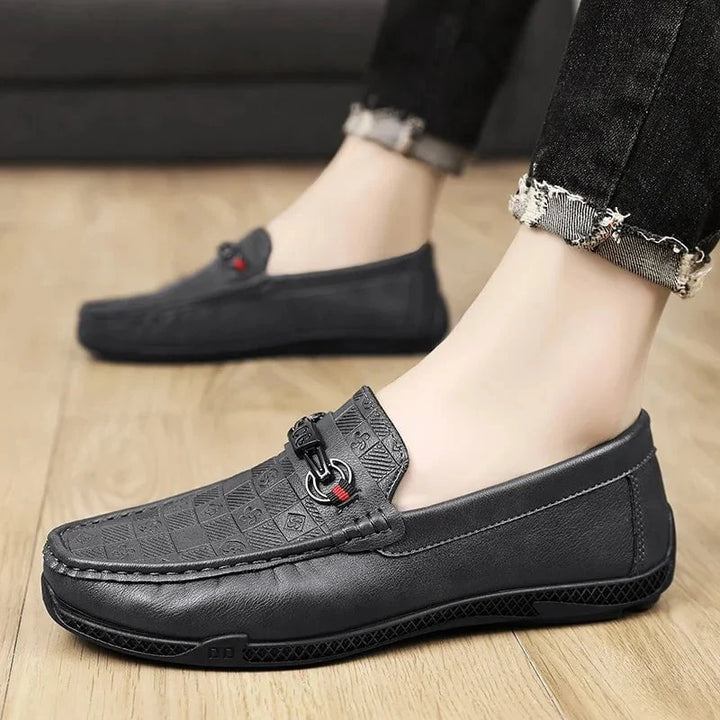 Men's Luxury Split Leather Loafers - Italian - Style Casual Slip - On Driving Shoes - Soft, Comfortable Formal Moccasins by Luxe Ahmar – Available at LUXE AHMAR