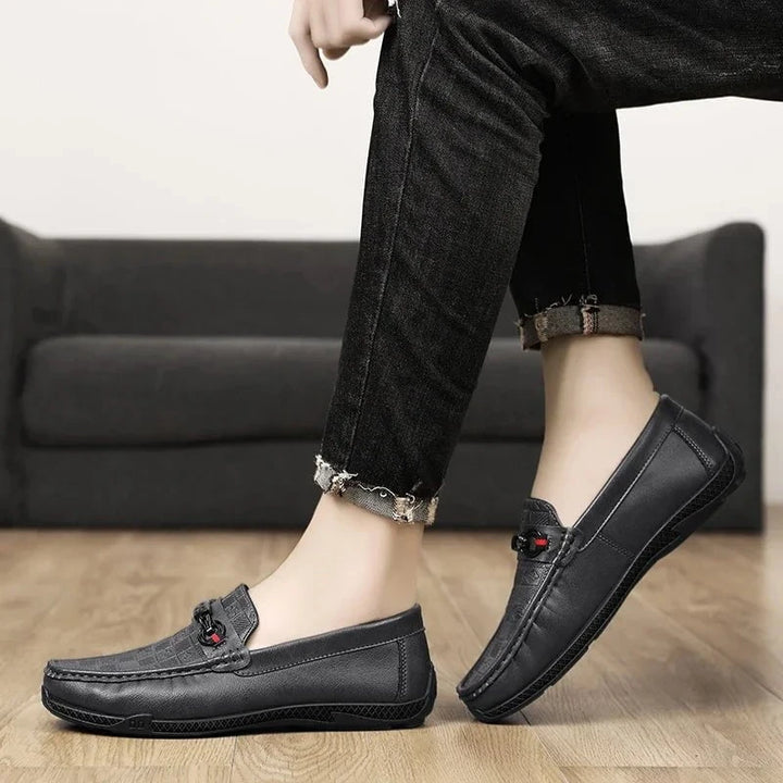 Men's Luxury Split Leather Loafers - Italian - Style Casual Slip - On Driving Shoes - Soft, Comfortable Formal Moccasins by Luxe Ahmar – Available at LUXE AHMAR