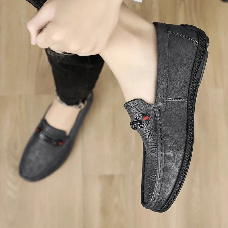 Men's Luxury Split Leather Loafers - Italian - Style Casual Slip - On Driving Shoes - Soft, Comfortable Formal Moccasins by Luxe Ahmar – Available at LUXE AHMAR