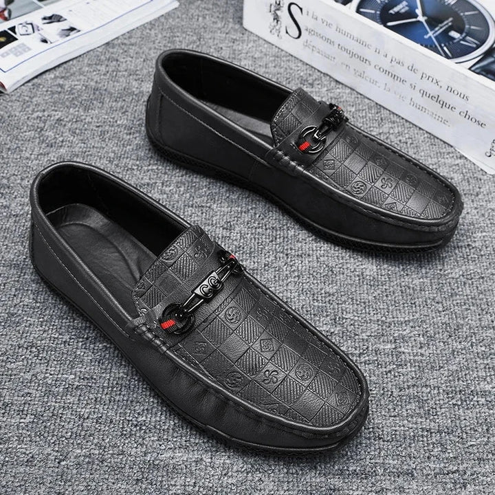 Men's Luxury Split Leather Loafers - Italian - Style Casual Slip - On Driving Shoes - Soft, Comfortable Formal Moccasins by Luxe Ahmar – Available at LUXE AHMAR