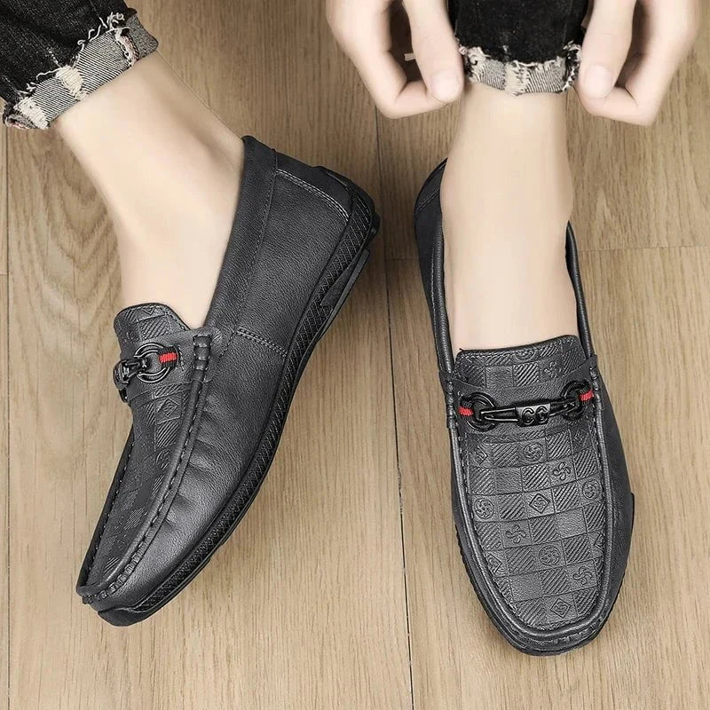 Men's Luxury Split Leather Loafers - Italian - Style Casual Slip - On Driving Shoes - Soft, Comfortable Formal Moccasins by Luxe Ahmar – Available at LUXE AHMAR