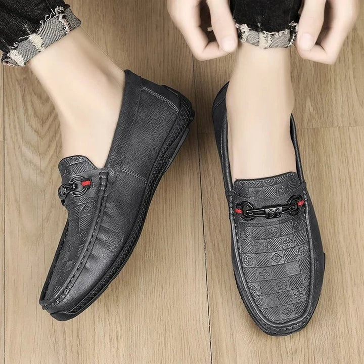 Men's Luxury Split Leather Loafers - Italian - Style Casual Slip - On Driving Shoes - Soft, Comfortable Formal Moccasins by Luxe Ahmar – Available at LUXE AHMAR