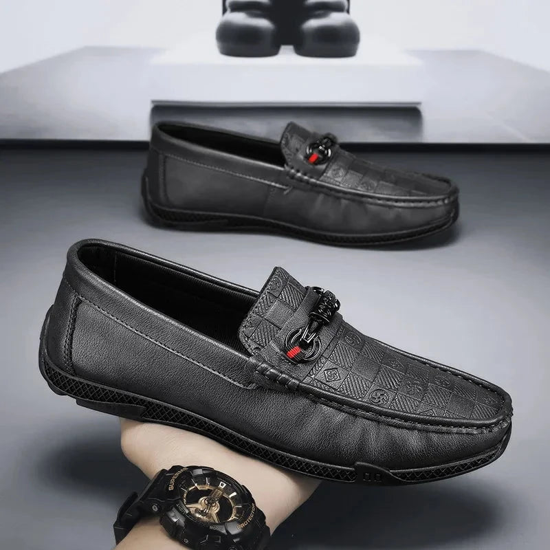 Men's Luxury Split Leather Loafers - Italian - Style Casual Slip - On Driving Shoes - Soft, Comfortable Formal Moccasins by Luxe Ahmar – Available at LUXE AHMAR