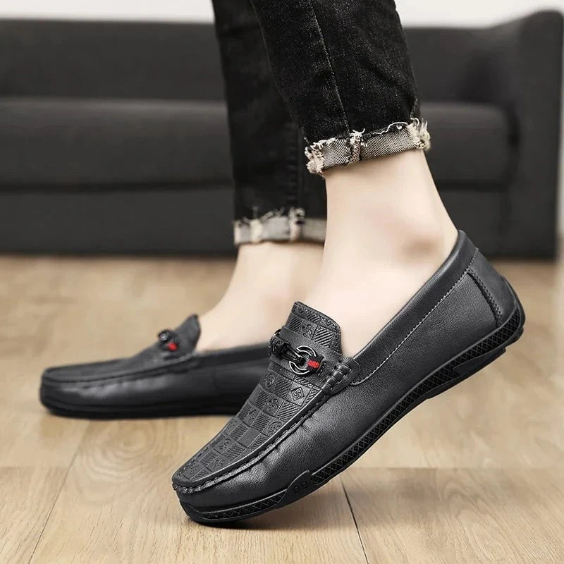 Men's Luxury Split Leather Loafers - Italian - Style Casual Slip - On Driving Shoes - Soft, Comfortable Formal Moccasins by Luxe Ahmar – Available at LUXE AHMAR