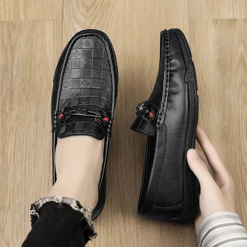 Men's Luxury Split Leather Loafers - Italian - Style Casual Slip - On Driving Shoes - Soft, Comfortable Formal Moccasins by Luxe Ahmar – Available at LUXE AHMAR