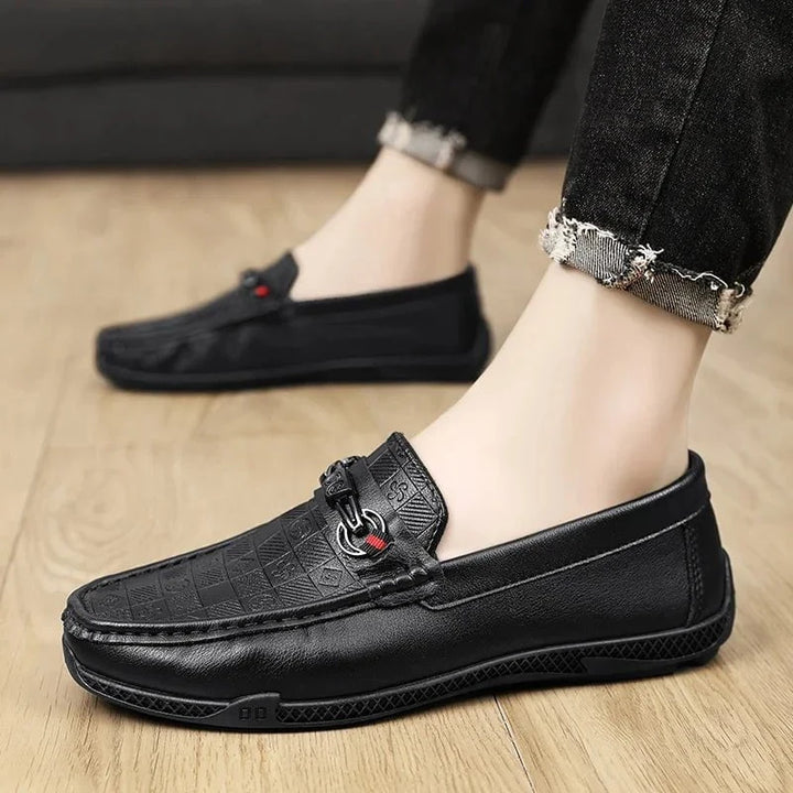 Men's Luxury Split Leather Loafers - Italian - Style Casual Slip - On Driving Shoes - Soft, Comfortable Formal Moccasins by Luxe Ahmar – Available at LUXE AHMAR