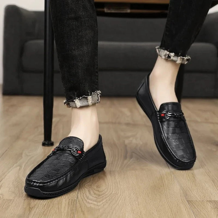 Men's Luxury Split Leather Loafers - Italian - Style Casual Slip - On Driving Shoes - Soft, Comfortable Formal Moccasins by Luxe Ahmar – Available at LUXE AHMAR
