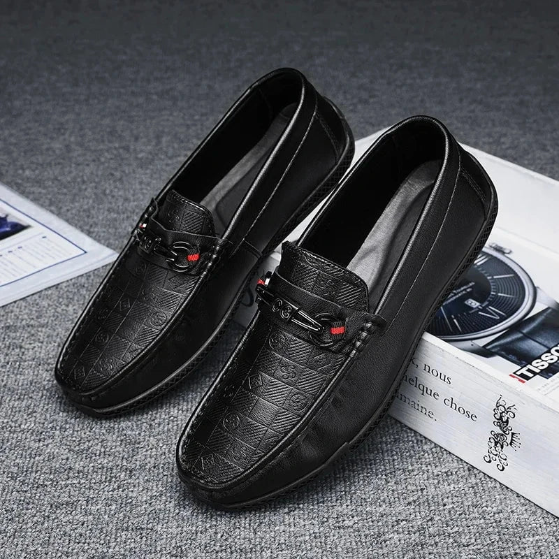 Men's Luxury Split Leather Loafers - Italian - Style Casual Slip - On Driving Shoes - Soft, Comfortable Formal Moccasins by Luxe Ahmar – Available at LUXE AHMAR