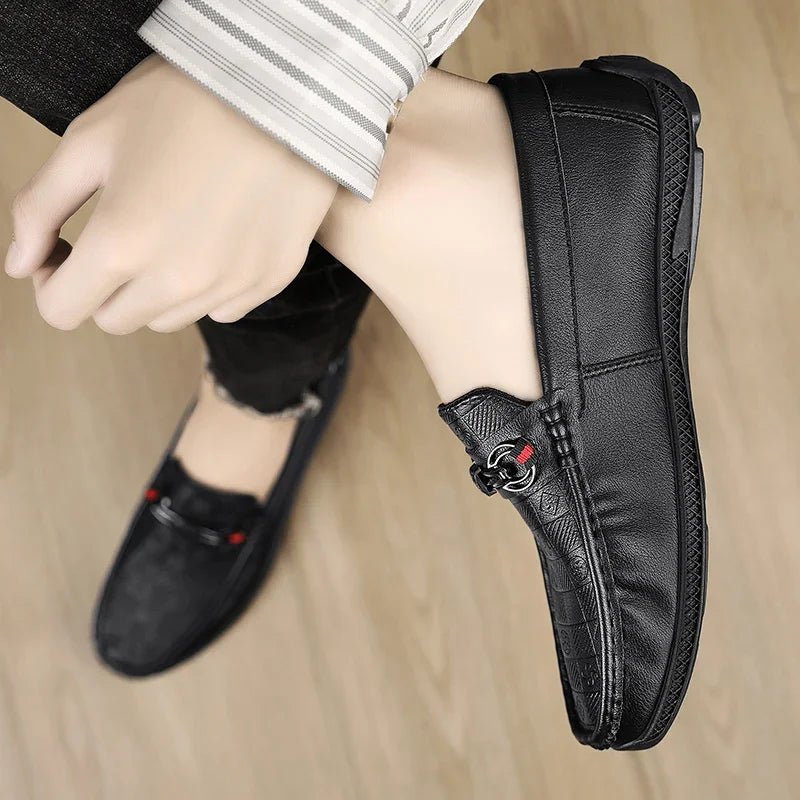 Men's Luxury Split Leather Loafers - Italian - Style Casual Slip - On Driving Shoes - Soft, Comfortable Formal Moccasins by Luxe Ahmar – Available at LUXE AHMAR