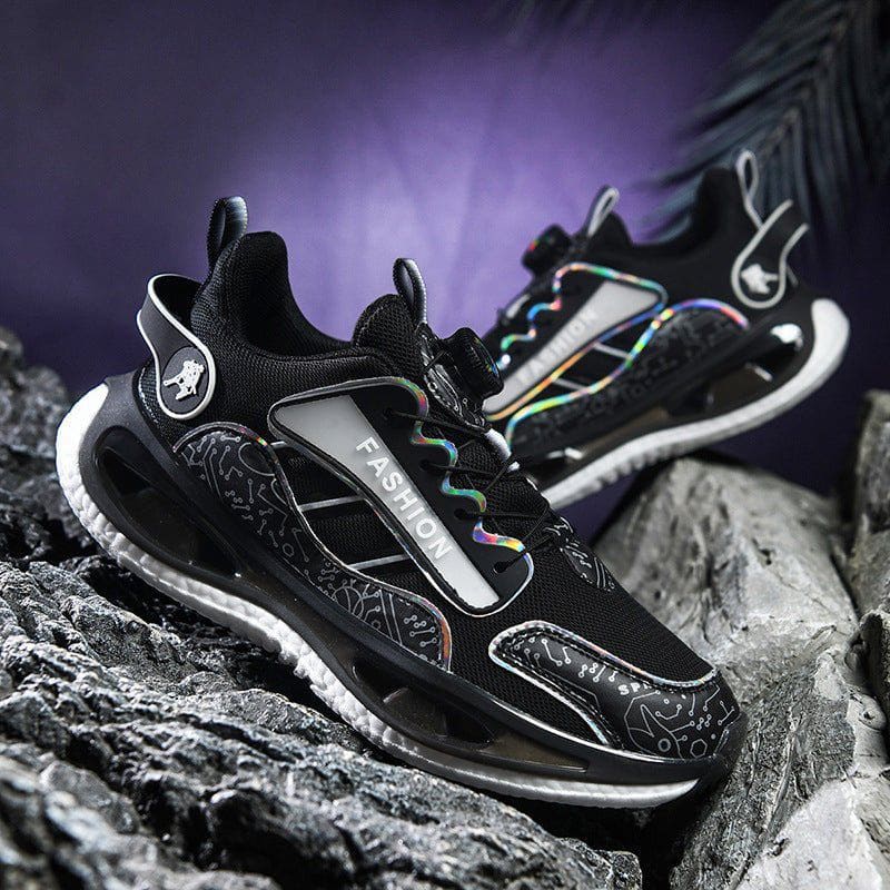 Men's Mesh Breathable Sports Shoes – Lightweight Jogging Sneakers with Popcorn TPU Sole & Elastic Fit by LUXE AHMAR – Available at LUXE AHMAR