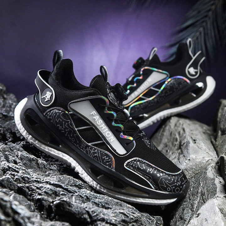 Men's Mesh Breathable Sports Shoes – Lightweight Jogging Sneakers with Popcorn TPU Sole & Elastic Fit by LUXE AHMAR – Available at LUXE AHMAR