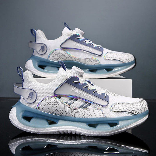 Men's Mesh Breathable Sports Shoes – Lightweight Jogging Sneakers with Popcorn TPU Sole & Elastic Fit by LUXE AHMAR – Available at LUXE AHMAR