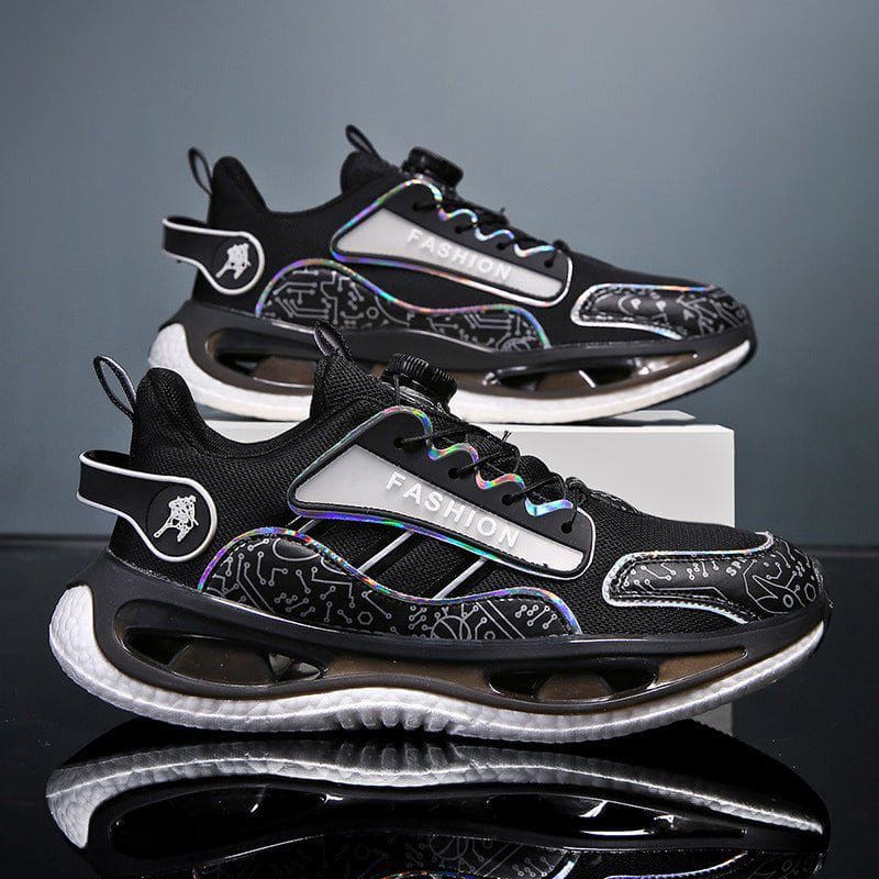 Men's Mesh Breathable Sports Shoes – Lightweight Jogging Sneakers with Popcorn TPU Sole & Elastic Fit by LUXE AHMAR – Available at LUXE AHMAR