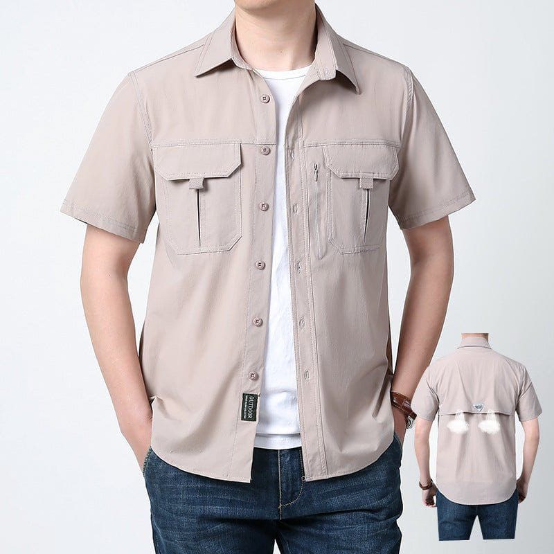 Men’s Outdoor Quick - Dry Short Sleeve Shirt – Breathable Loose Fit Summer Top by LUXE AHMAR – Available at LUXE AHMAR