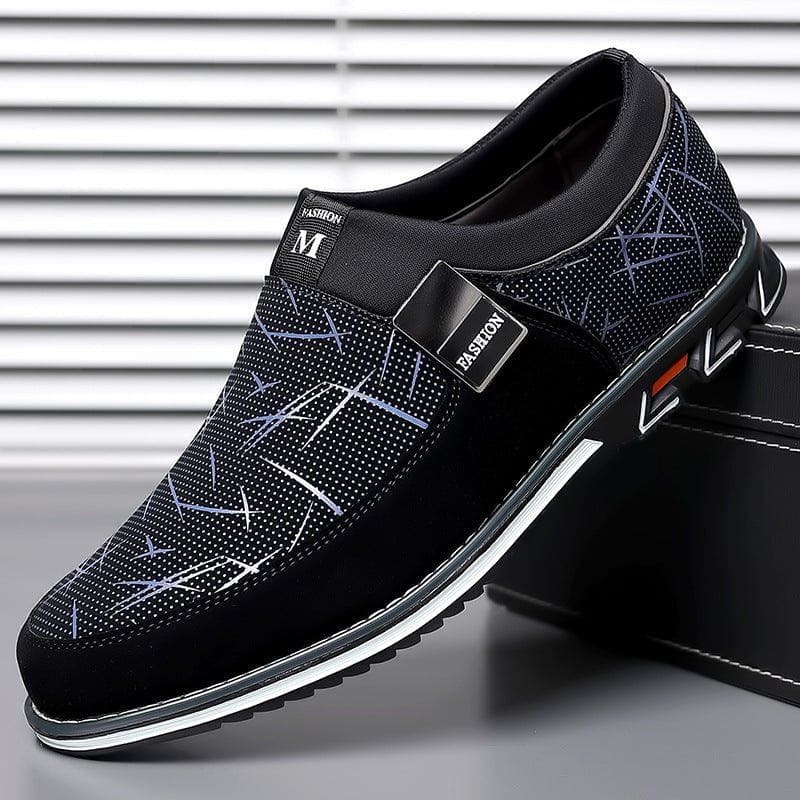 Men’s Plus Size Slip - On Leather Shoes – Color Printed PU Cow Split Loafers with Horseshoe Heel by LUXE AHMAR – Available at LUXE AHMAR