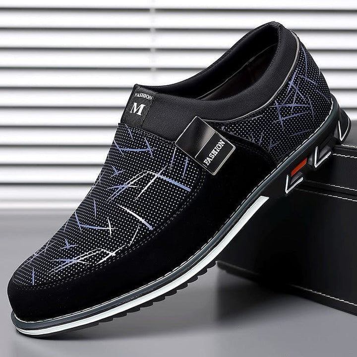 Men’s Plus Size Slip - On Leather Shoes – Color Printed PU Cow Split Loafers with Horseshoe Heel by LUXE AHMAR – Available at LUXE AHMAR