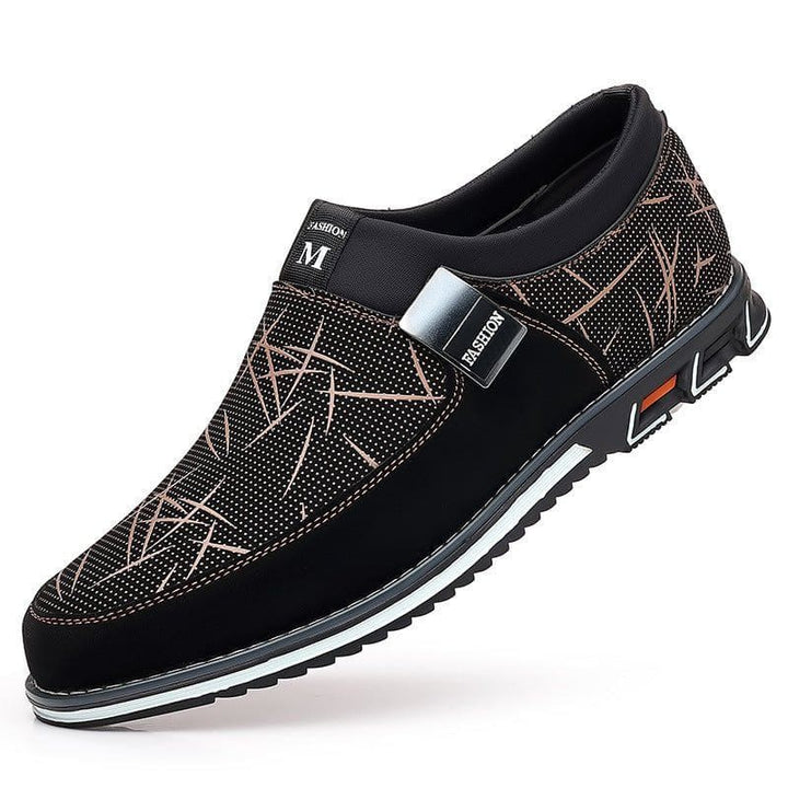 Men’s Plus Size Slip - On Leather Shoes – Color Printed PU Cow Split Loafers with Horseshoe Heel by LUXE AHMAR – Available at LUXE AHMAR