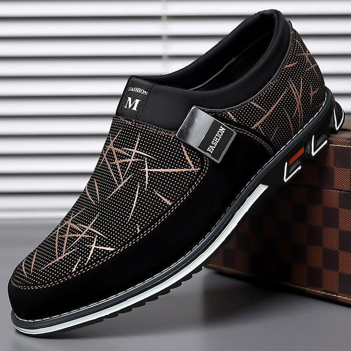 Men’s Plus Size Slip - On Leather Shoes – Color Printed PU Cow Split Loafers with Horseshoe Heel by LUXE AHMAR – Available at LUXE AHMAR