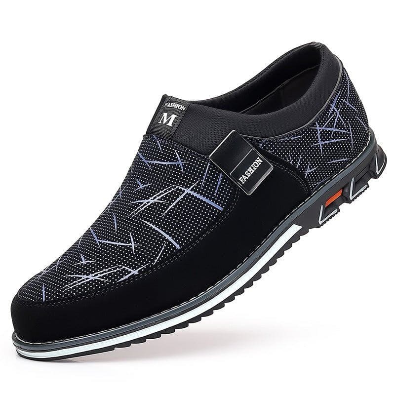 Men’s Plus Size Slip - On Leather Shoes – Color Printed PU Cow Split Loafers with Horseshoe Heel by LUXE AHMAR – Available at LUXE AHMAR