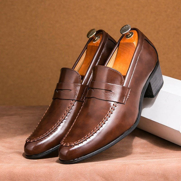 Men's Pointed Toe Hollow - Out Leather Shoes – All - Match Youth Casual Cowhide Loafers by LUXE AHMAR – Available at LUXE AHMAR
